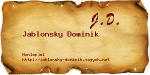 Jablonsky Dominik névjegykártya